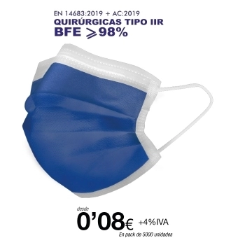 Mascarillas Quirúrgicas Tipo IIR 3 capas Azul Oscuro Mascarillas Quirúrgicas Tipo IIR 3 capas Azul Oscuro
