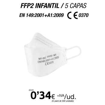 FFP2 Infantil Blanca Nuevo Diseño con certificación FFP2 Infantil Blanca Nuevo Diseño con certificación