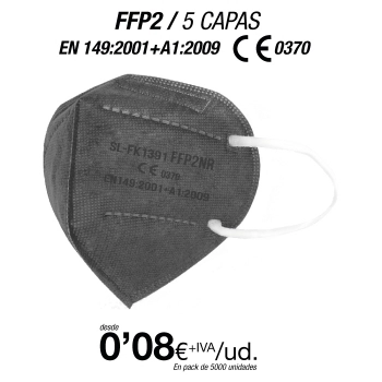 Mascarillas Autofiltrantes FFP2 5 Capas Color Gris con certificación europea Mascarillas Autofiltrantes FFP2 5 Capas Color Gris con certificación europea