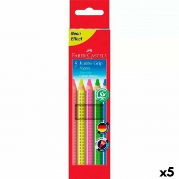Lápices de colores Faber-Castell Multicolor Neón (5 Unidades)