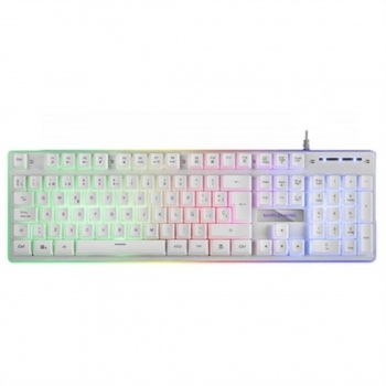 Teclado Mars Gaming MK220 Qwerty Español Blanco RGB