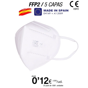 Mascarillas FFP2 Made in Spain Calidad Premium con certificado 0370-4121-PPE/B