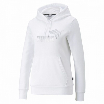 Sudadera con Capucha Mujer Puma Metallics Spark Blanco Sudadera con Capucha Mujer Puma Metallics Spark Blanco