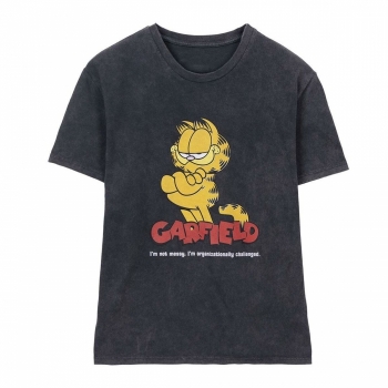 Camiseta de Manga Corta Mujer Garfield Negro