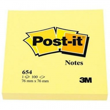 Notas Adhesivas Post-it CANARY YELLOW Amarillo 7,6 x 7,6 cm 24 Unidades (76 x 76