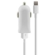 Cargador USB para Coche + Cable Lightning MFi Contact 2.1A Blanco